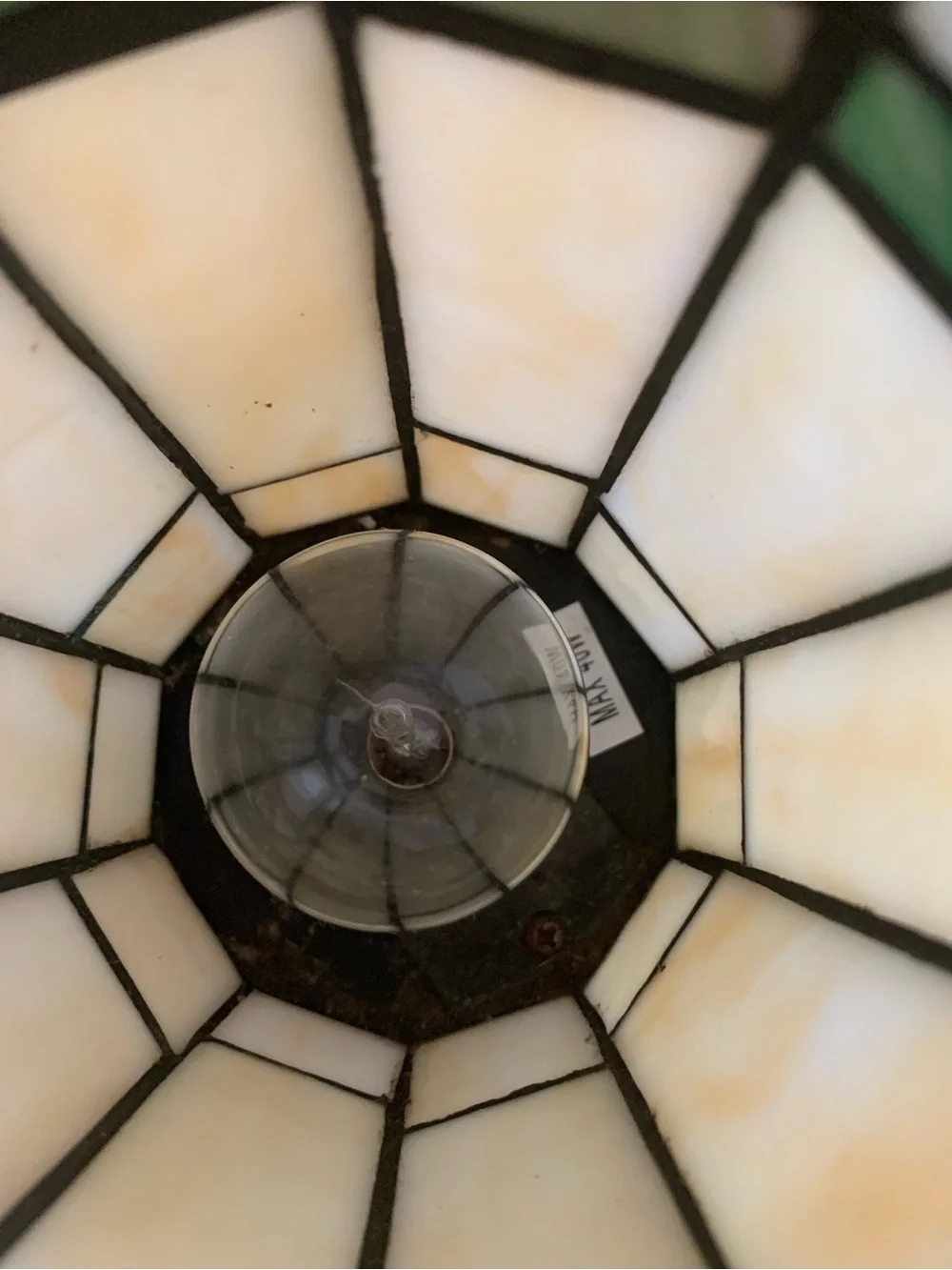 Tiffany Style Stained Glass Cylinder Table Lamp Geometric Pattern 8